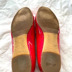 Pink patent Ferragamo flats